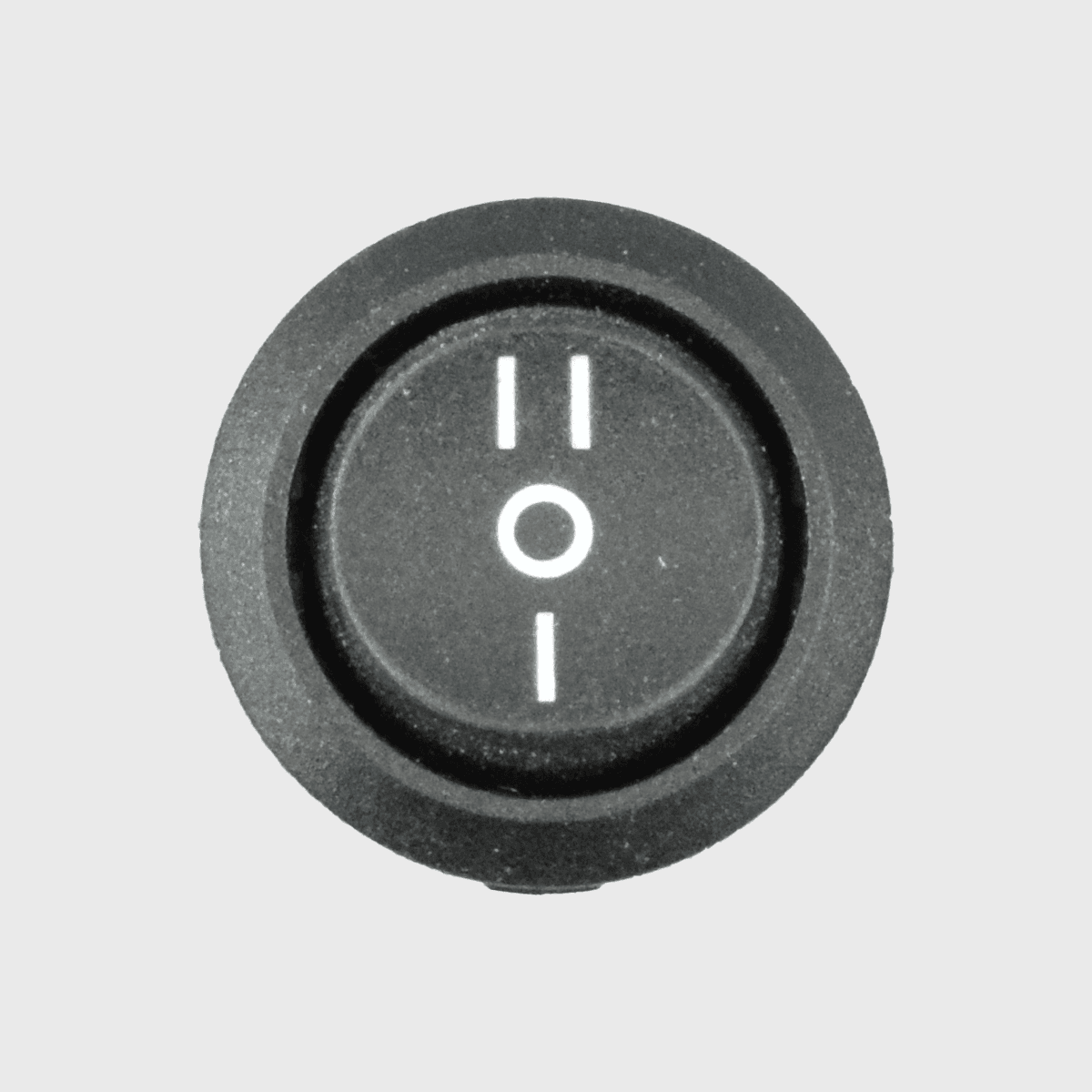 Einbauschalter/Wippschalter 12V rund, schwarz, II-O-I